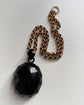 HUGE VICTORIAN FACETED JET PENDANT
