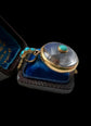 VICTORIAN GLASS LOCKET WITH TURQUOISE BAIL