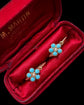 ANTIQUE TURQUOISE & PEARL FLOWER EARRINGS