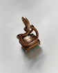 ANTIQUE 9CT GOLD MINI SNAKE FOB PENDANT