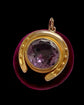 ANTIQUE 9CT GOLD & PASTE HORSESHOE PENDANT