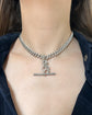 ANTIQUE SILVER CURB CHAIN WITH SLIDING T-BAR