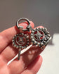 DUTCH 20TH CENTURY SILVER CHATELAINE FOB & KEY SET