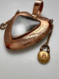 EARLY 19TH CENTURY PEARL & ROCK CRYSTAL HEART LOCKET WITH PADLOCK & KEY