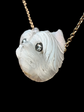 VICTORIAN CARVED MOONSTONE & DIAMOND DOG NECKLACE
