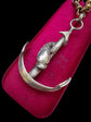VINTAGE LARGE SILVER ANCHOR & FISH PENDANT