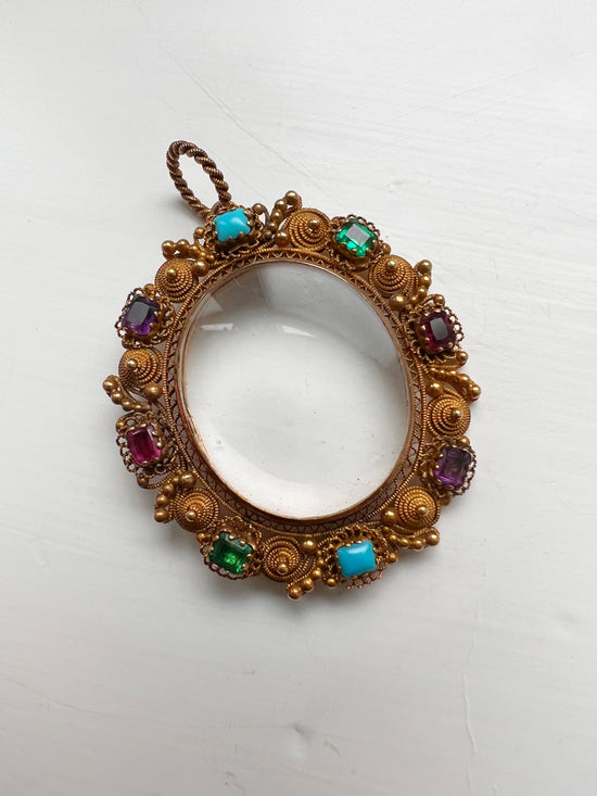 GEORGIAN CANATILLE GEM SET LOCKET