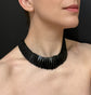 VICTORIAN WHITBY JET GEOMETRIC COLLAR NECKLACE