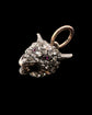 VICTORIAN LARGE SNARLING DIAMOND FOX HEAD PENDANT