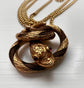 VICTORIAN HIGH CARAT GOLD & HAIR SNAKE PENDANT