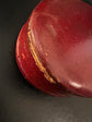 LARGE RED LEATHER OVAL MULTI RING BOX