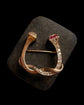 19TH CENTURY DIAMOND & RUBY DOUBLE HORSESHOE NAIL BROOCH
