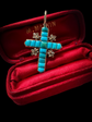 VICTORIAN TURQUOISE & DIAMOND CROSS PENDANT