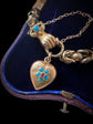 GEORGIAN 15CT GOLD BRACELET WITH A GEM SET HAND, SNAKE & HEART CLASP