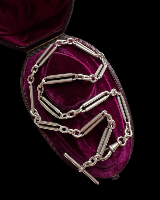 ANTIQUE SILVER FANCY PAPERCLIP CHAIN