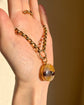 ANTIQUE BLUE JOHN AND 18TH CENTURY SPADE GUINEA LOCKET PENDANT