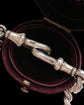 HEAVY ANTIQUE SILVER CURB ALBERT CHAIN WITH TBAR