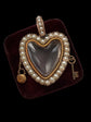 EARLY 19TH CENTURY PEARL & ROCK CRYSTAL HEART LOCKET WITH PADLOCK & KEY