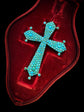 For Chryssa 19TH CENTURY FRENCH PAVÉ TURQUOISE CROSS PENDANT