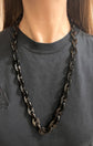 VICTORIAN WHITBY JET CHUNKY MARINER LINK CHAIN