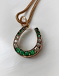 VICTORIAN EMERALD & DIAMOND HORSESHOE PENDANT