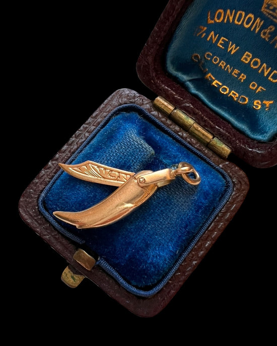 ANTIQUE MINI 18CT GOLD POCKET KNIFE PENDANT