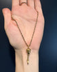 ANTIQUE 9CT GOLD ACORN & DOG CLIP CHAIN EXTENDER / BAIL