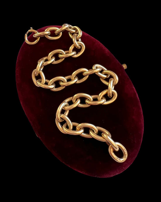 VINTAGE 14CT GOLD CABLE LINK BRACELET