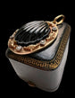 19TH CENTURY DIAMOND & BANDED AGATE SHELL PENDANT