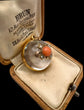 VICTORIAN ROCK CRYSTAL DOME LOCKET WITH DIAMOND & CORAL CENTRE