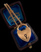 VICTORIAN UNUSUAL 9CT GOLD HEART PADLOCK WITH BOLT RING