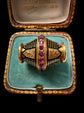 19TH CENTURY RUBY & ENAMEL 18CT GOLD SLIDER PENDANT
