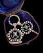DUTCH 20TH CENTURY SILVER CHATELAINE FOB & KEY SET