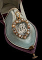 VICTORIAN MONOGRAM ROCK CRYSTAL HEART WITH DIAMOND & PEARL SURROUND