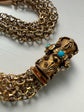 GEORGIAN 15CT BRACELET WIRH AN EXCEPTIONAL TURQUOISE SET CLASP