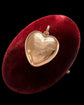 ANTIQUE LARGE PUFFY GOLD HEART PENDANT ‘TOUJOURS PRÉSENTE, TOUJOURS CHÈRE’