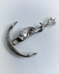 VINTAGE LARGE SILVER ANCHOR & FISH PENDANT
