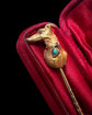 VICTORIAN 15CT GOLD WHIPPET DOG STICKPIN WITH HEART COLLAR