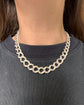 ANTIQUE SUPER CHUNKY SILVER CURB WITH DETACHABLE T-BAR