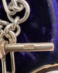 SILVER TWIST PAPERCLIP ALBERT CHAIN WITH TBAR