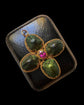 VICTORIAN SCARAB BEETLE & GARNET PENDANT / BROOCH