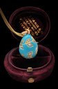19TH CENTURY DIAMOND & BLUE ENAMEL EGG PENDANT