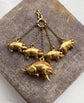 VICTORIAN FAMILY OF PIGS CHARM PENDANT