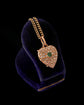 ANTIQUE 15CT GOLD DIAMOND & EMERALD HEART LOCKET