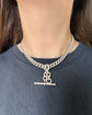 ANTIQUE SILVER CURB CHAIN WITH SLIDING T-BAR