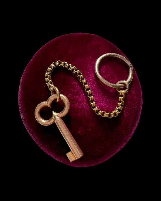 ANTIQUE MINI 9CT GOLD KEY PENDANT