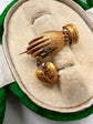 GEORGIAN GEM SET HAND WITH HEART LACE PIN BROOCH