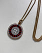 VINTAGE DOUBLE SIDED ROULETTE & PLAYING CARD DISC PENDANT
