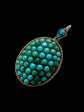 VICTORIAN PAVÉ TURQUOISE OVAL PENDANT