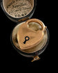 VICTORIAN UNUSUAL 9CT GOLD HEART PADLOCK WITH BOLT RING